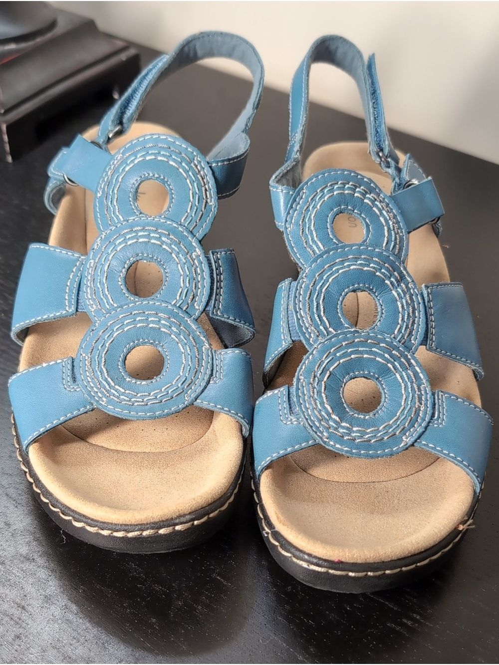 Clarks Leather Derby Sandals Size 11
